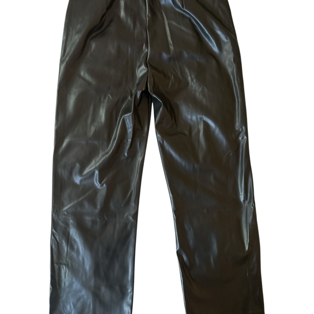 Chocolate Brown Faux Leather Pants | Size Large | NWOT - Picture 4 of 10